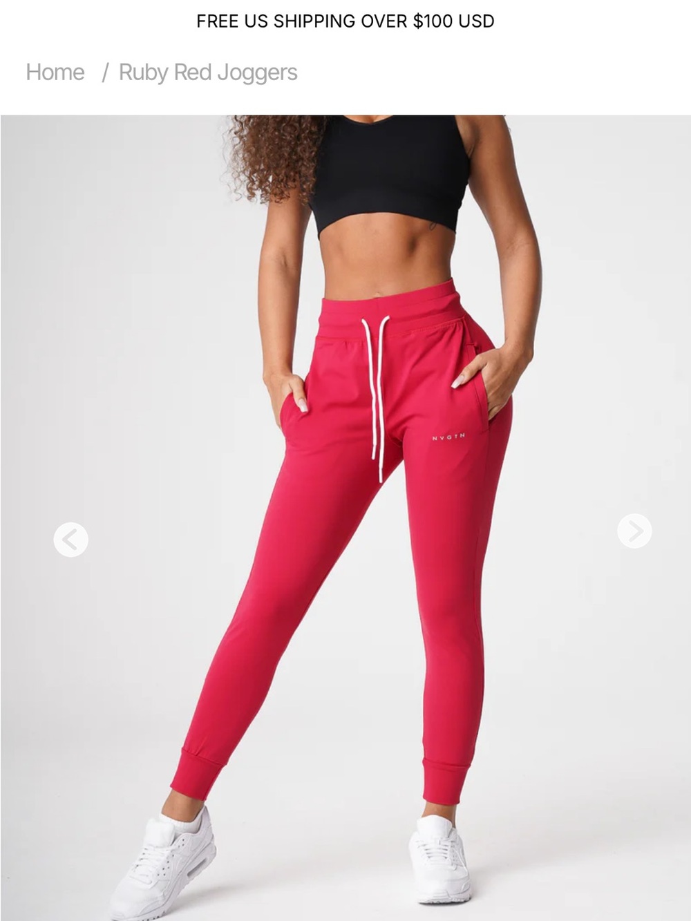 NVGTN SOLD OUT Ruby Red Track Joggers